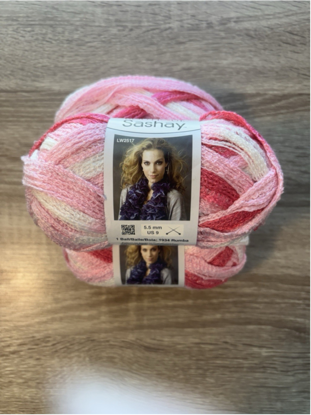Red Heart Sashay Yarn Tutu Variegated Light Dark Pink White LW2517 3 Skeins